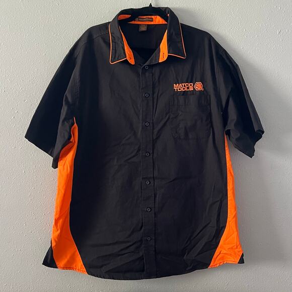Matco Tools Harriton Work Shirt Men’s 2XL Black Orange Button Up Garage Mechanic - Picture 1 of 6